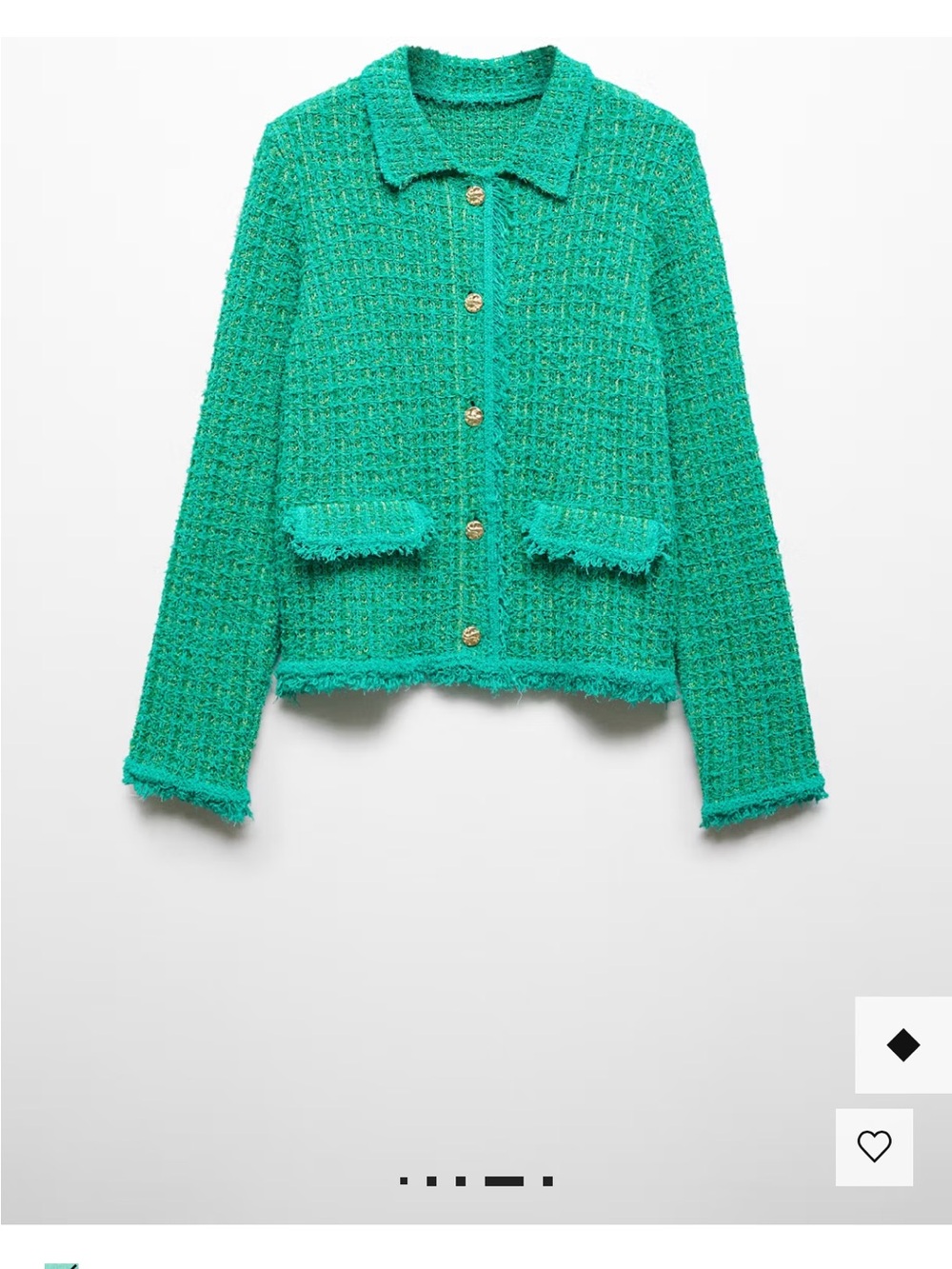 Mango Polo Neck Tweed Cardigan
